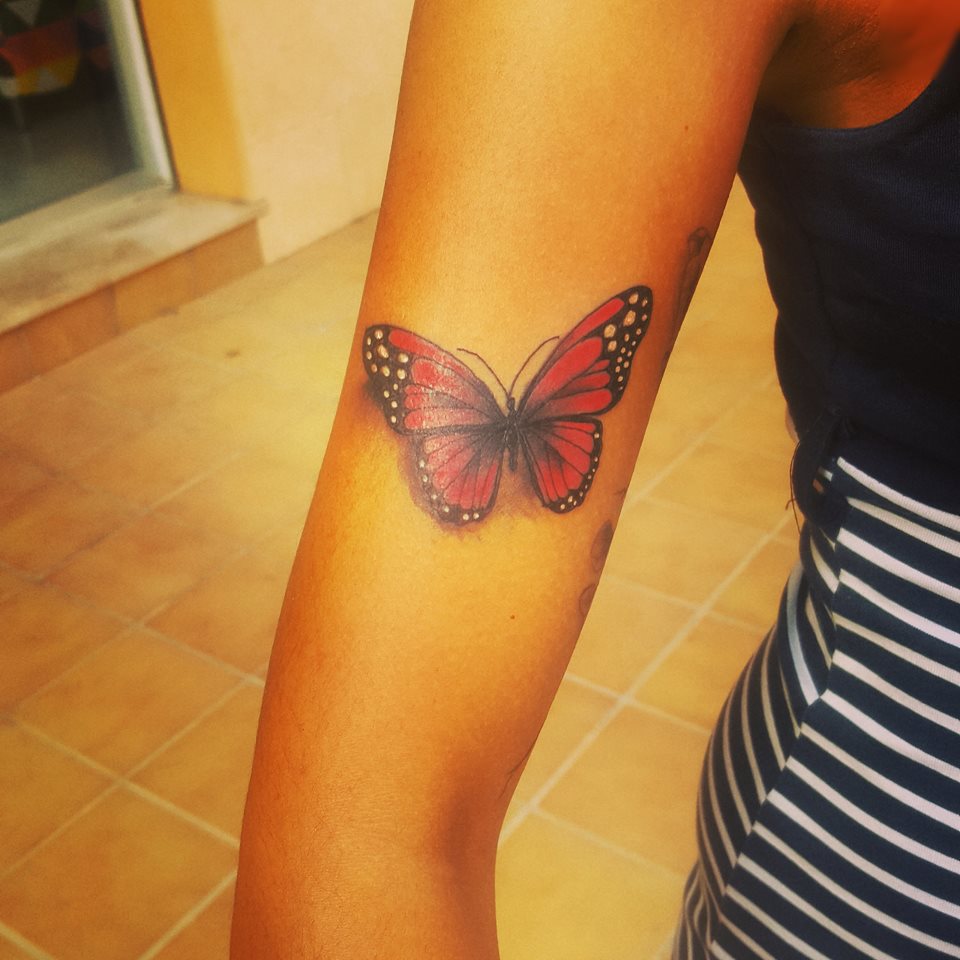 Butterfly Tattoo On Bicep by David Torres
