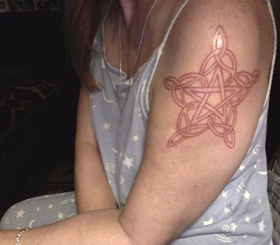Celtic Pagan Tattoo On Left Shoulder For Girls