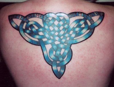 Celtic Pagan Tattoo On Upper Back