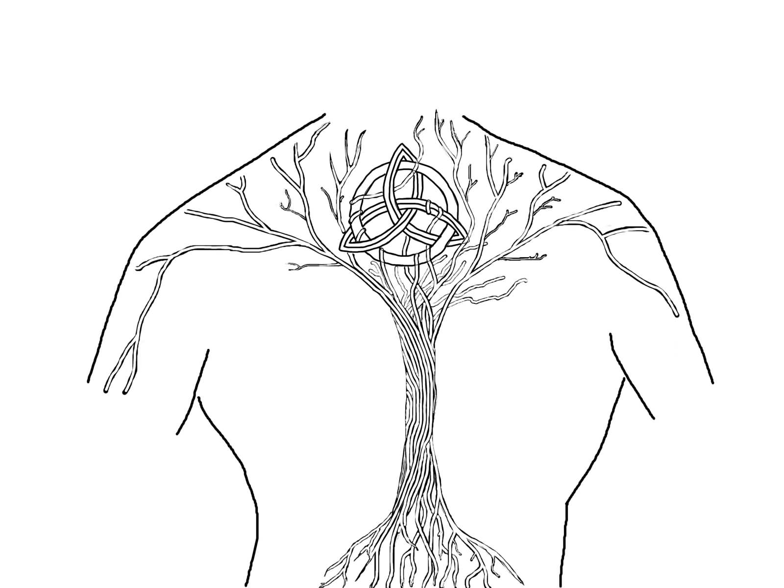 Celtic Tree Of Life Body Tattoo Design
