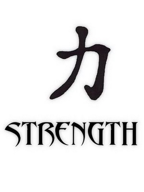 Chinese Strength Tattoo Stencil
