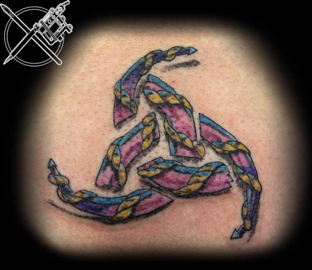 Colorful Horns Of Odin Tattoo By Primalculture