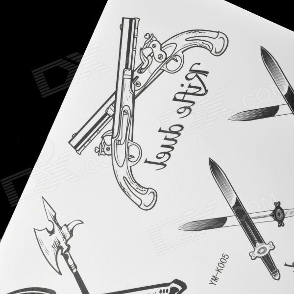 Cool Weapons Temporary Tattoo Design