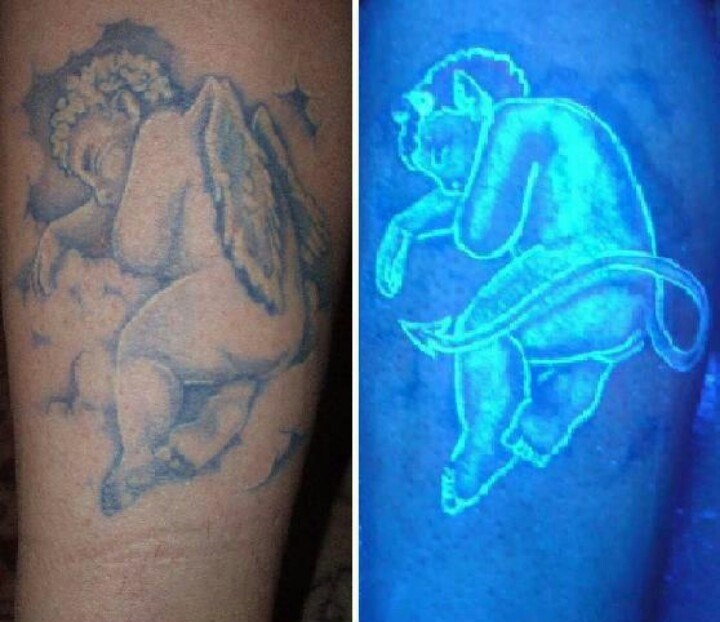 Creative Angel And Devil UV Tattoo