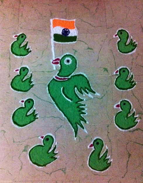Creative Rangoli Design For Independence Day Of India