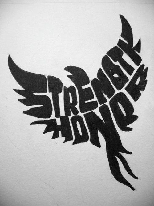 Creative Strength Honor Bird Tattoo Design