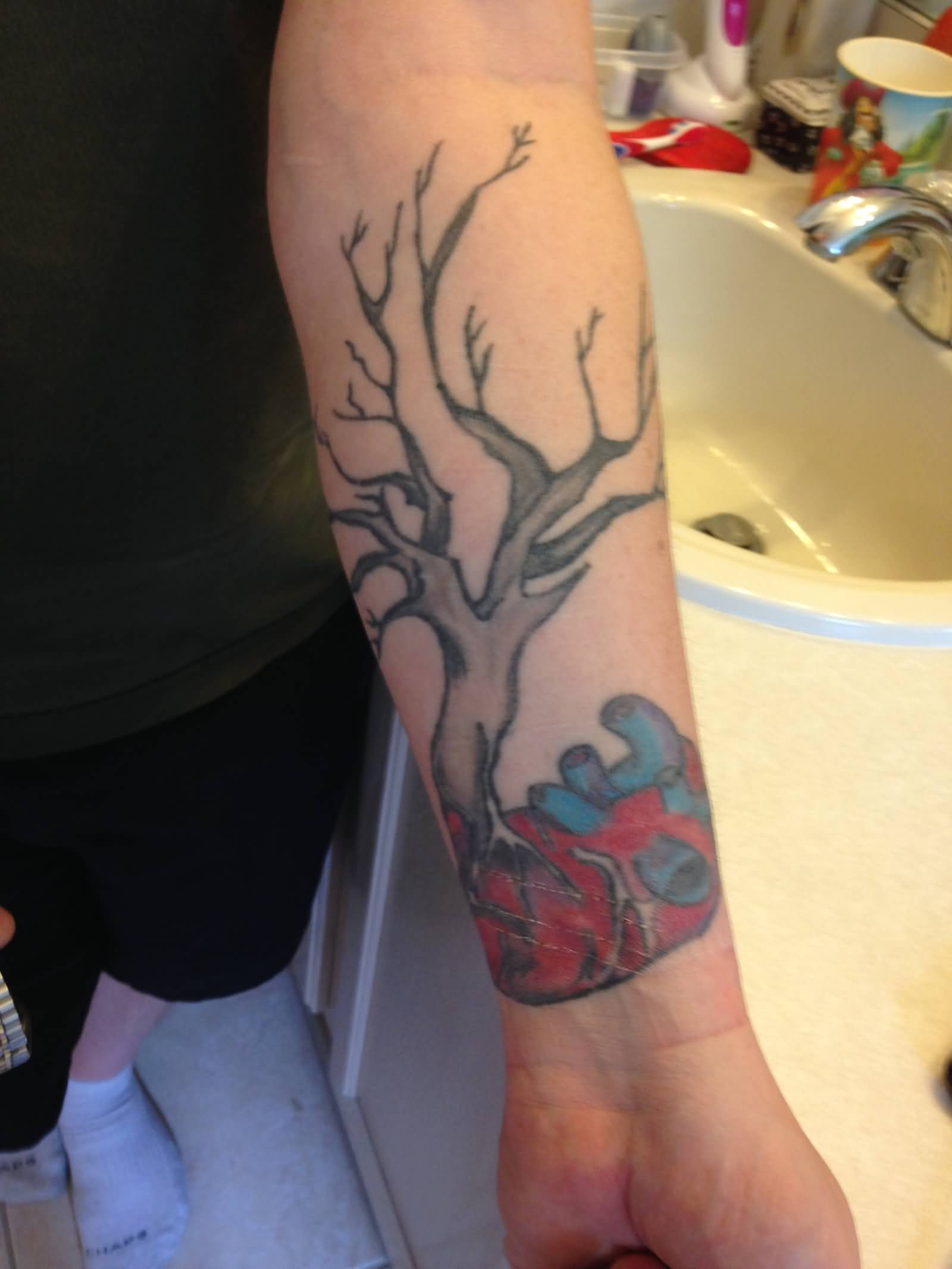 Creative Tree Of Life Tattoo On Forearm