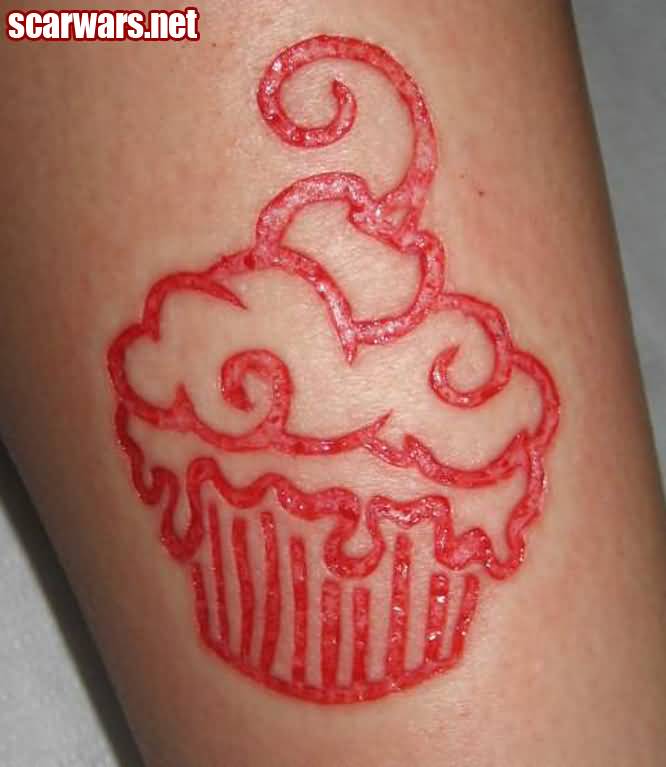 Cupcake Scarification Tattoo