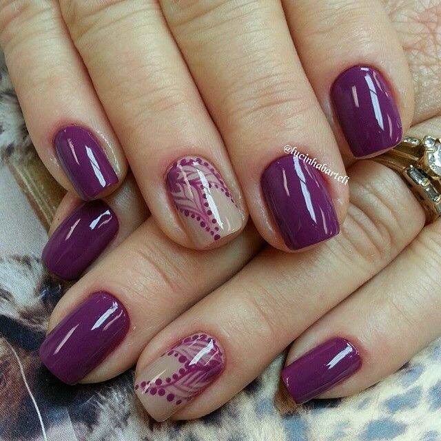 Cute Purple Nail Art Design Idea