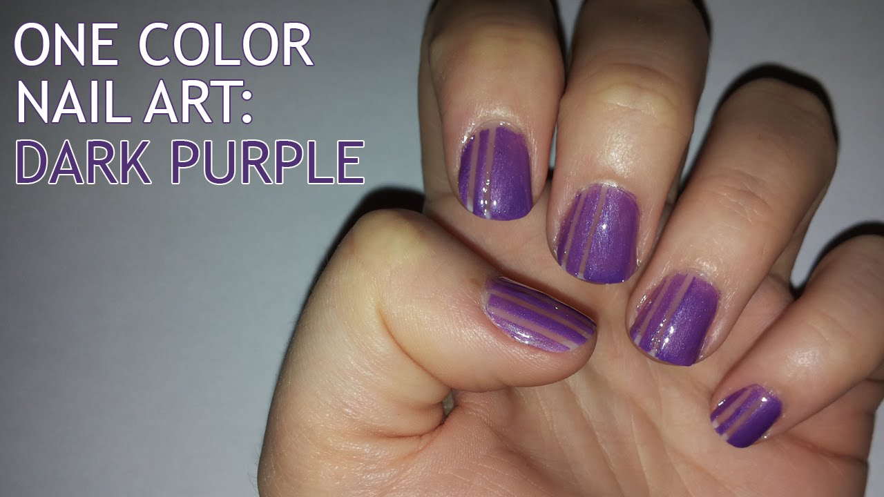 Dark Purple Nail Art Idea