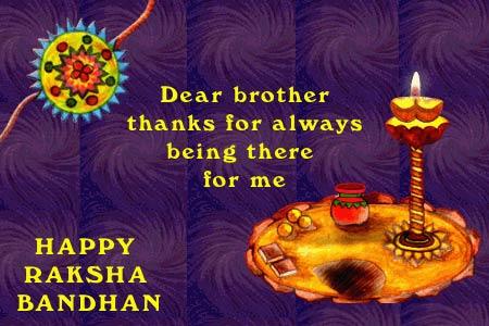 Dear Brother Thanks For Always Being There For Me Happy Raksha Bandhan
