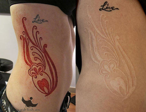Different Scarification Tattoo On Side Rib