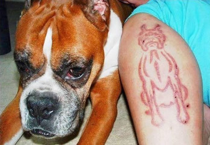 Dog Scarification Tattoo On Arm