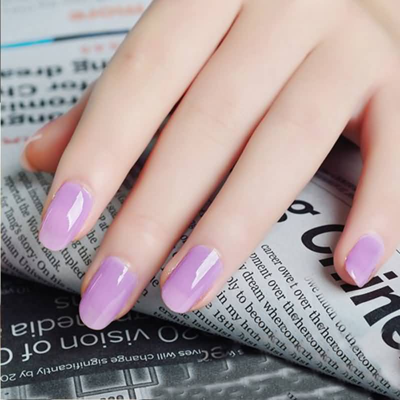 Easy Purple Glossy Nail Art