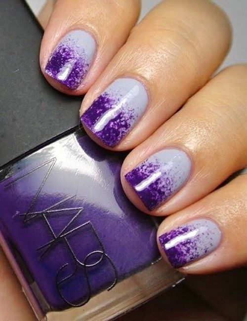 Easy Purple Tip Nail Art
