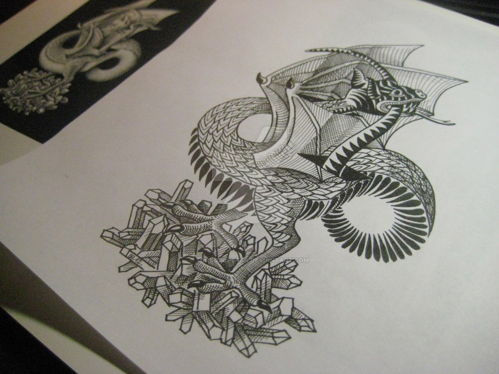 Escher Dragon Tattoo Design By Torlopopo4ka