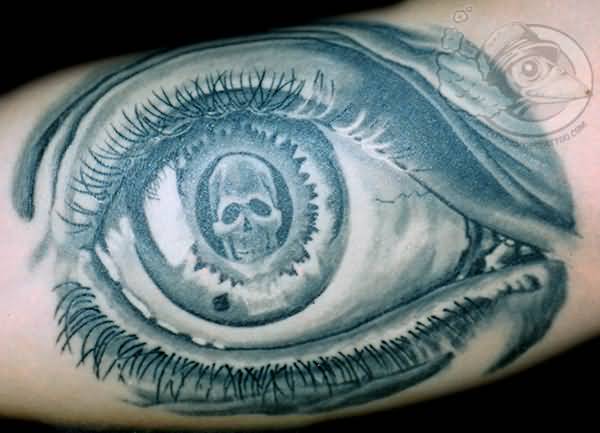 Escher Eye And Skull Tattoo