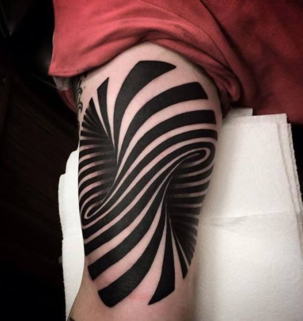 Escher Illusion Tattoo On Arm