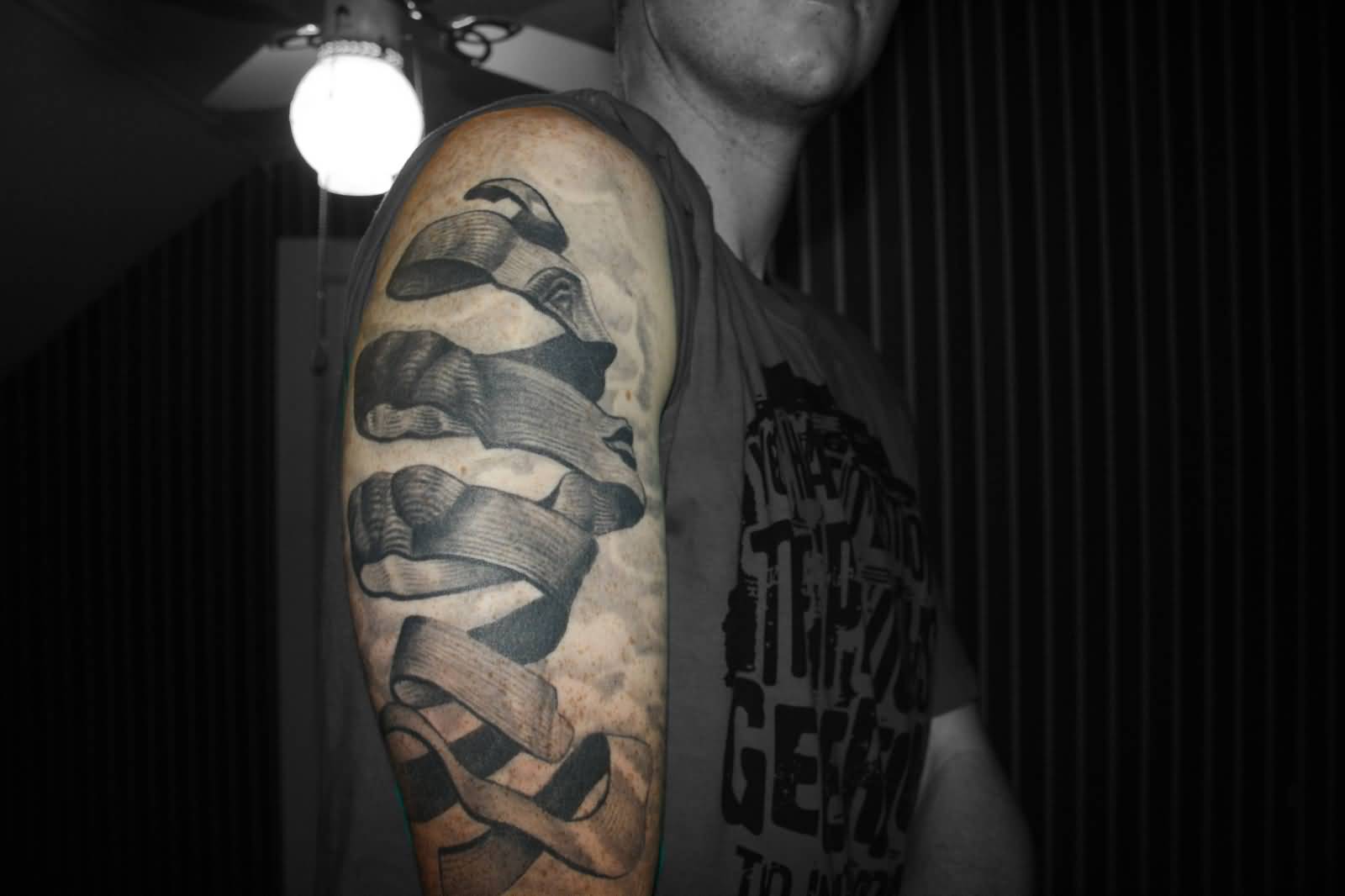 Escher Rind Tattoo On Right Half Sleeve