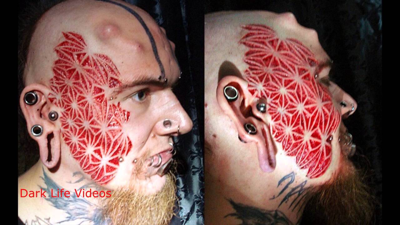 Face Scarification Tattoo For Men