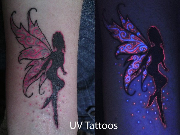 Fairy Daylight And UV Light Tattoo