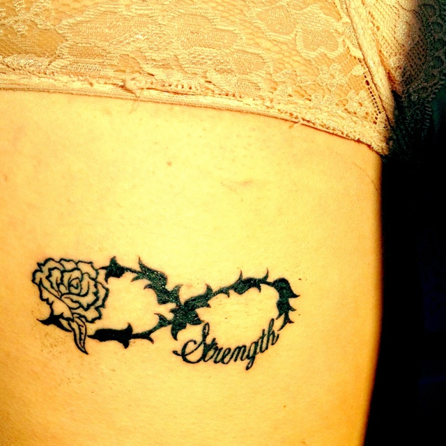 Flower Infinity Strength Tattoo For Girls