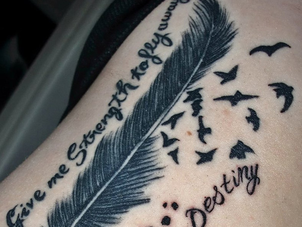 Flying Birds And Strength Tattoo