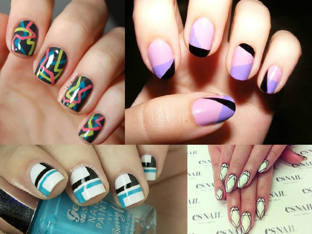 Four Amazing Geometric Nail Art Designs