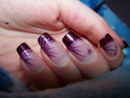 French Tip Purple Nail Art