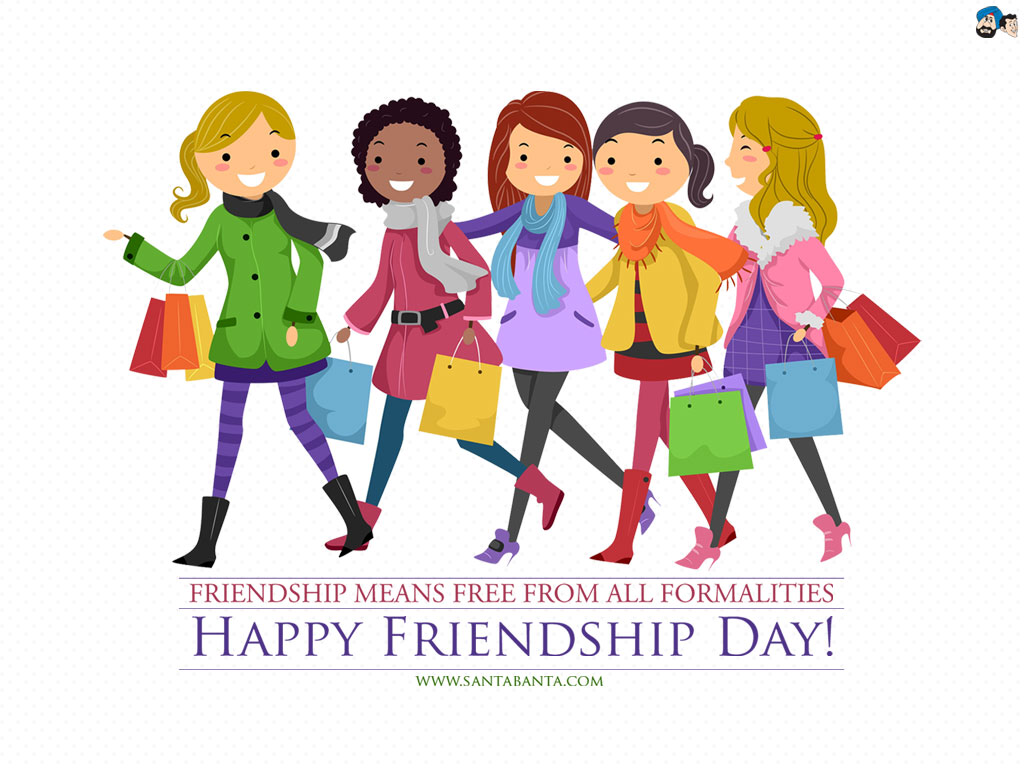 Friendship Means Free From All Formalities Happy Friendship Day Friends Shopping Illustration Picture
