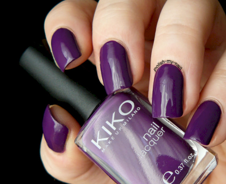 Glossy Purple Nail Art Design Idea