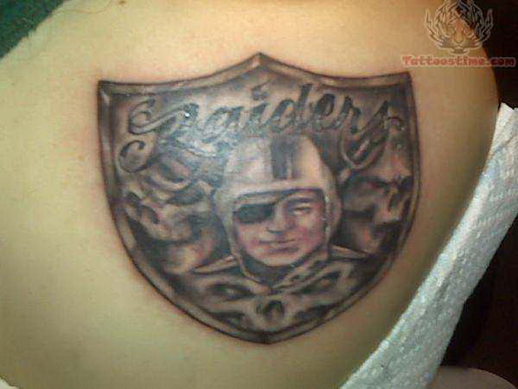 Grey Oakland Raiders Tattoo
