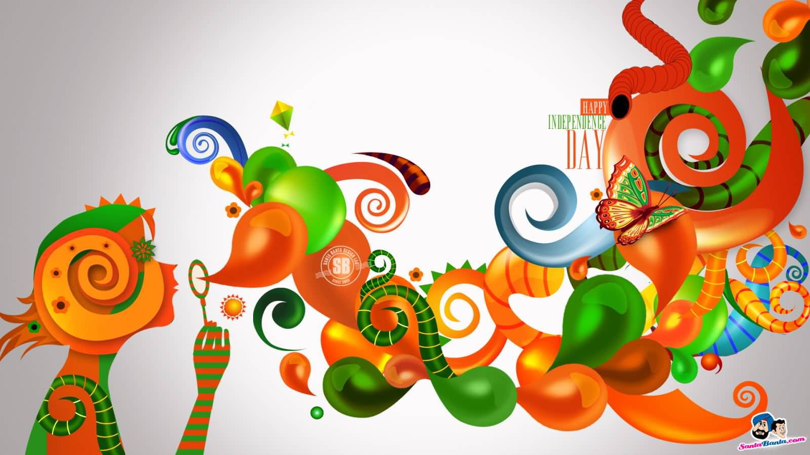 Happy Independence Day Colorful Bubbles Wallpaper