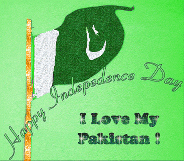 Happy Independence Day I Love My Pakistan Glitter