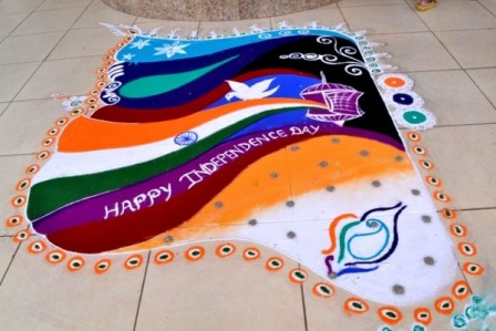 Happy Independence Day Rangoli Design Idea