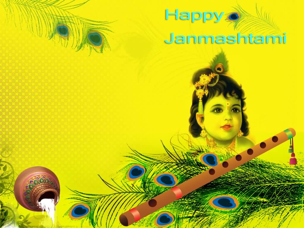 Happy Janmashtami Bal Krishna Wallpaper