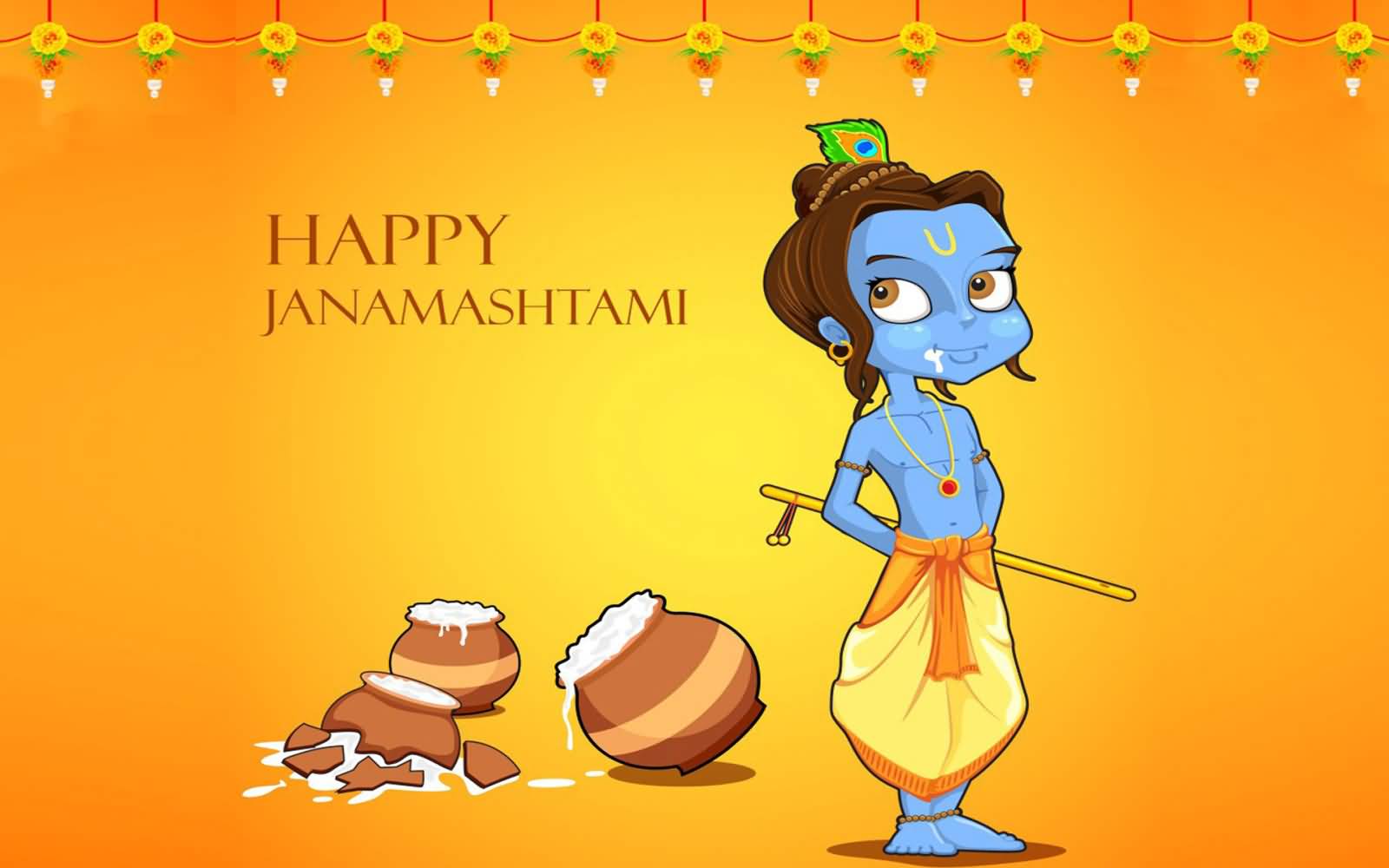Happy Janmashtami Beautiful HD Wallpaper Image