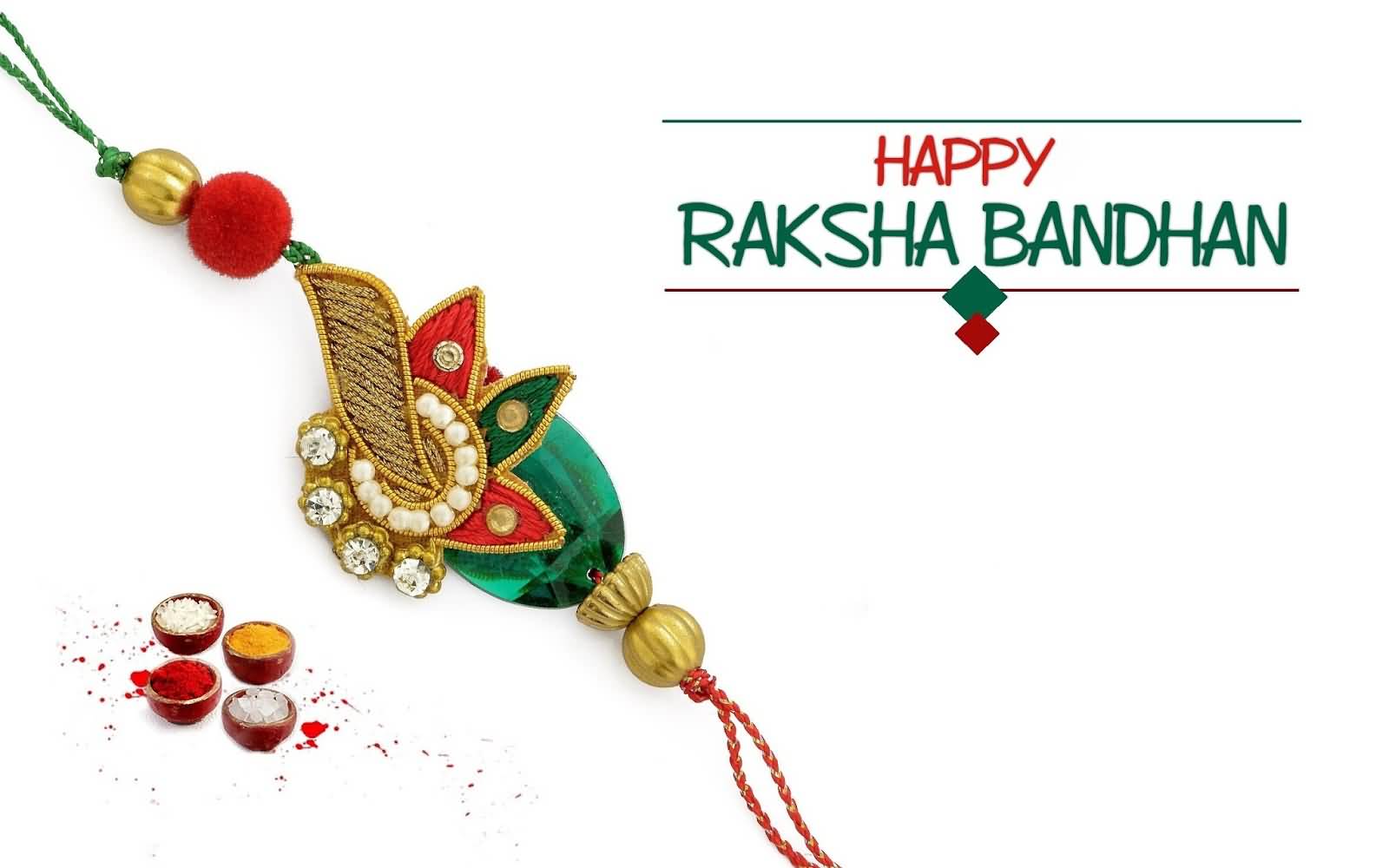 Happy Raksha Bandhan Beautiful Rakhi Wallpaper Image