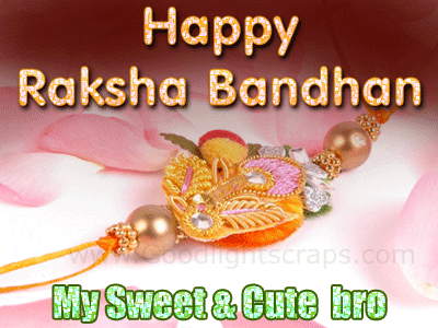 Happy Raksha Bandhan My Sweet & Cute Bro Glitter