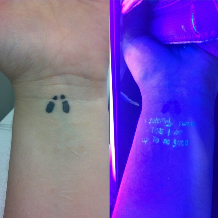Harry Potter Inspired UV Tattoo On Wrist