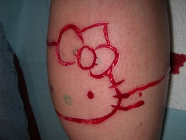 Hello Kitty Scarification Tattoo