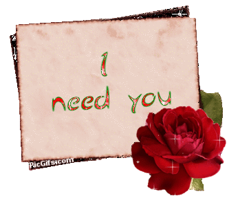 I Need You Note With Rose Flower Glitter