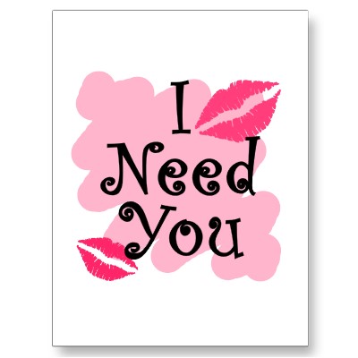 I Need You Pink Lip Marks Card