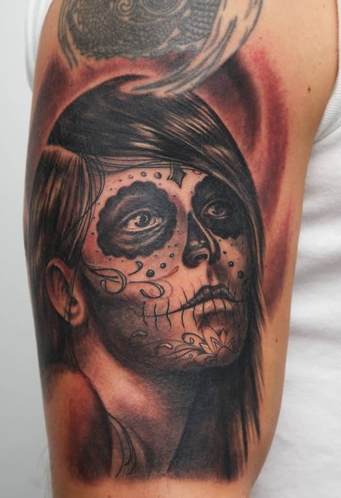 Impressive Catrina Tattoo By Graynd