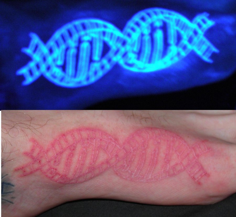 Impressive DNA Normal And UV Tattoo