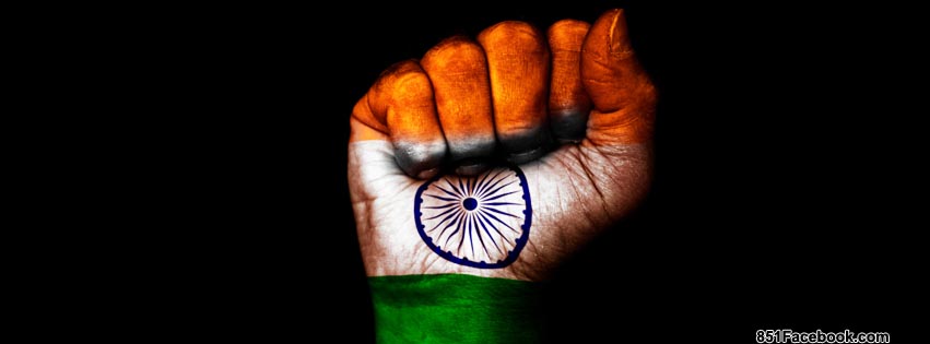 Indian Flag Tri Color Closed Fist Happy Independence Day