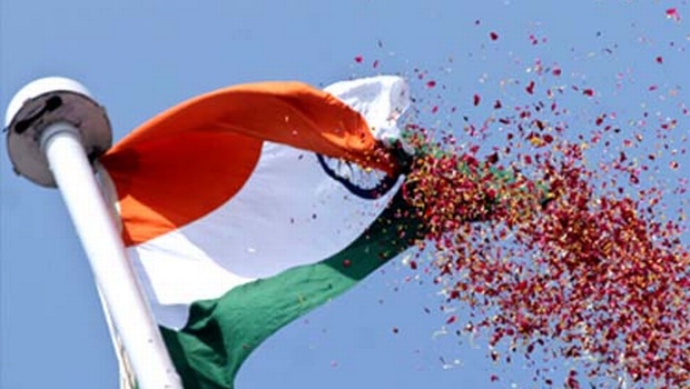 Indian Tri Color Flag Unfurled During The Independence Day Celebrations