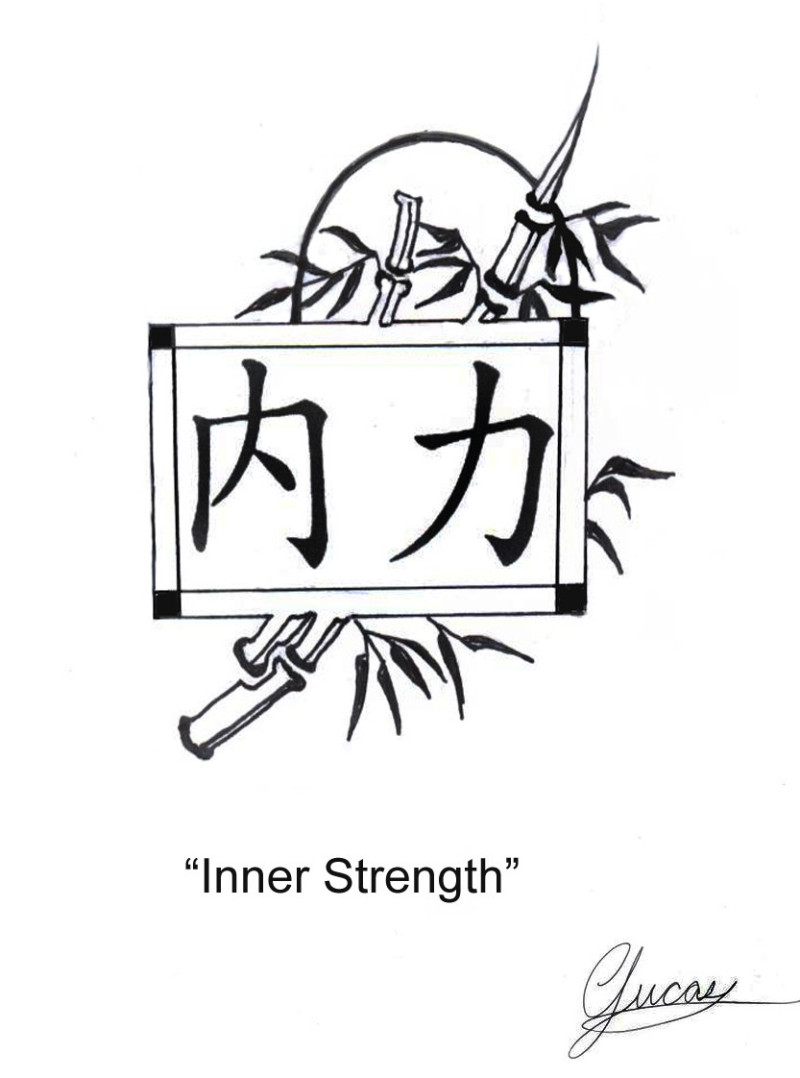 Inner Strength With Bamboos Tattoo Design