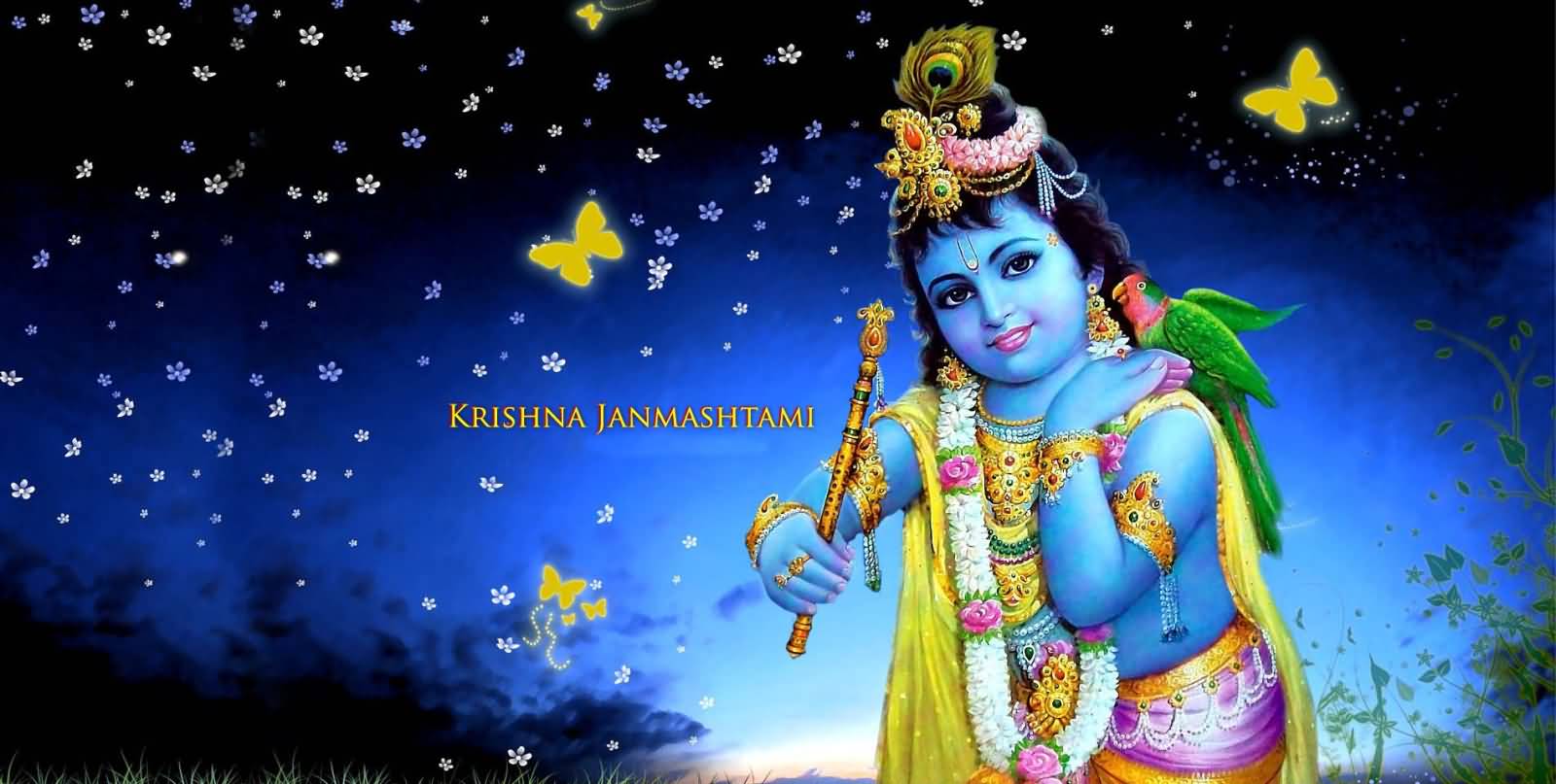 Krishna Janmashtami Greetings HD Wallpaper