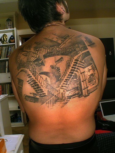 10+ Escher Tattoos On Upper Back